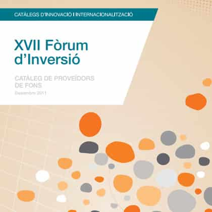 XVII Fòrum d'Inversió. Catàlegs de projectes i proveïdors de fons