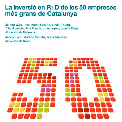 La inversió en R+D de les 50 empreses més grans de Catalunya