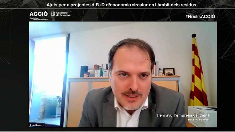 La Generalitat obre una línia d’ajuts de fins a 150.000 euros per empresa per a projectes d’R+D d’economia circular en l’àmbit dels residus