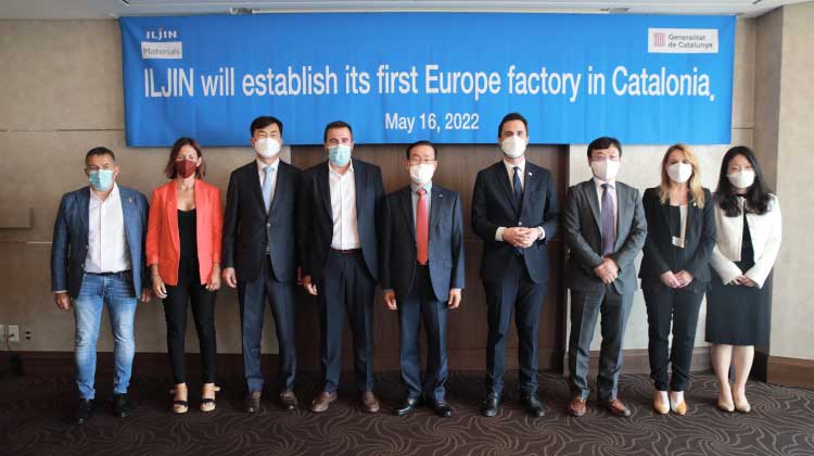 L’empresa sud-coreana de components de bateries ILJIN Materials invertirà 600 MEUR per obrir a Catalunya la seva primera fàbrica a Europa