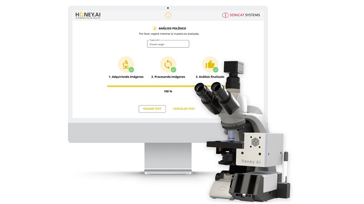 L’empresa catalana Sonicat Systems desenvolupa un microscopi digital amb intel·ligència artificial que analitza la mel