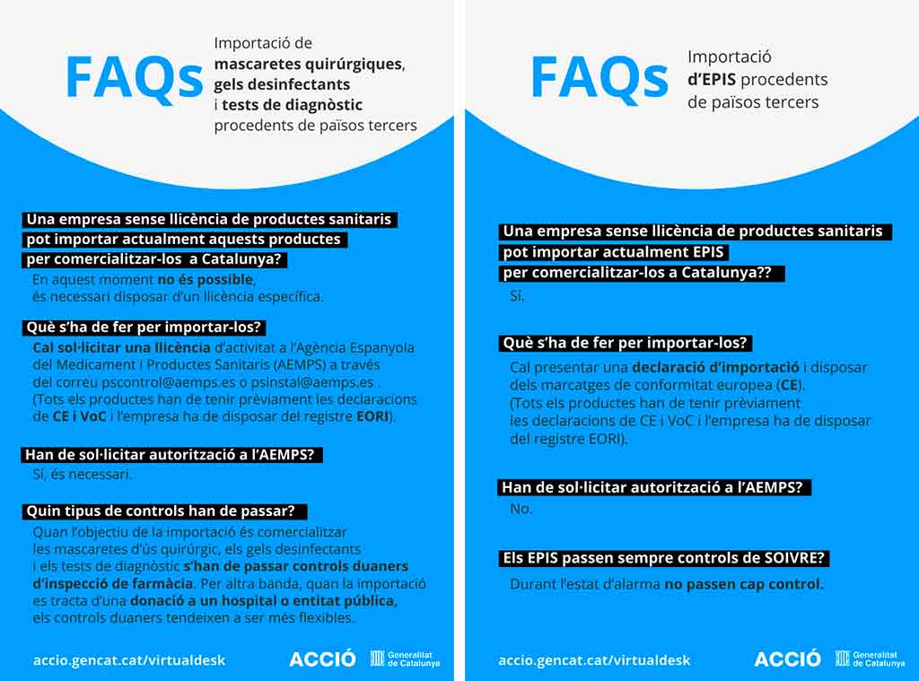 FAQS Importació de mascaretes