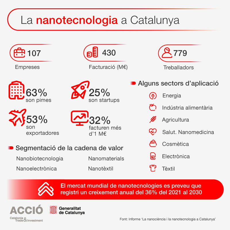 Infografia sobre la nanotecnologia a Catalunya