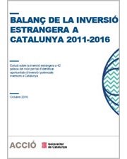 Balanç de la inversió estrangera a Catalunya 2011-2016