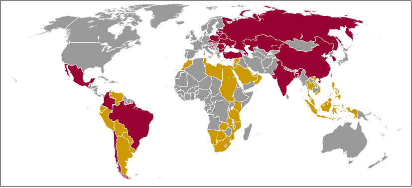 Mapa dels mercats emergents