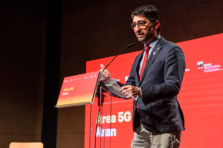 El vicepresident Puigneró durant la presentació de l'Àrea 5G Aran